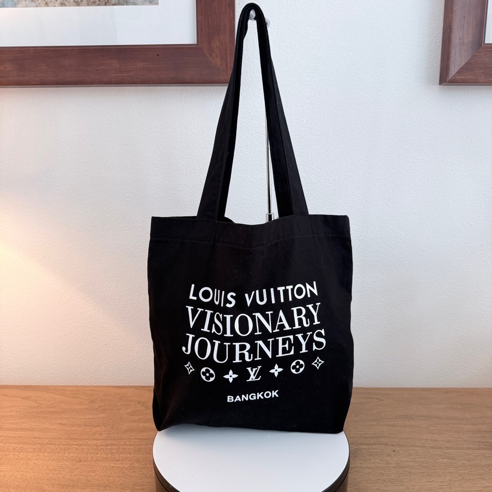 Louis Vuitton Visionary Journeys Bangkok Exhibition Tote Bag Black Canvas - Picture 1 of 7